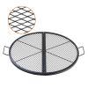 VEVOR X-Marks Fire Pit Grill Grate, Foldable Round Cooking Grate, Heavy Duty Steel Campfire BBQ Grill Grid with Handle and Support X Wire, Portable Ca