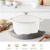 Dutch Oven,Dutch Oven Pot with Lid,5 QT Enamel Dutch Ovens with Dual Handles,Cast Iron Pot for Braiser,Cooking,Gifts for Family